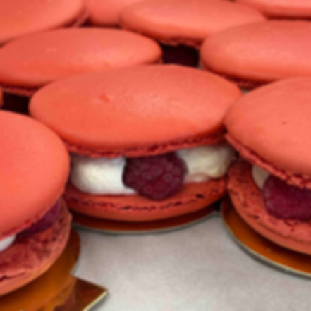 Giant Raspberry Macarons