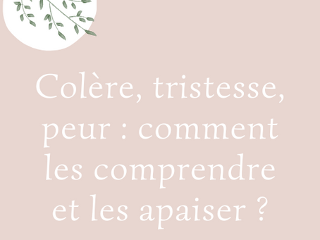 Outils pour comprendre et apaiser sa colĂšre, sa tristesse, sa peur comme la sophrologie et l'EFT