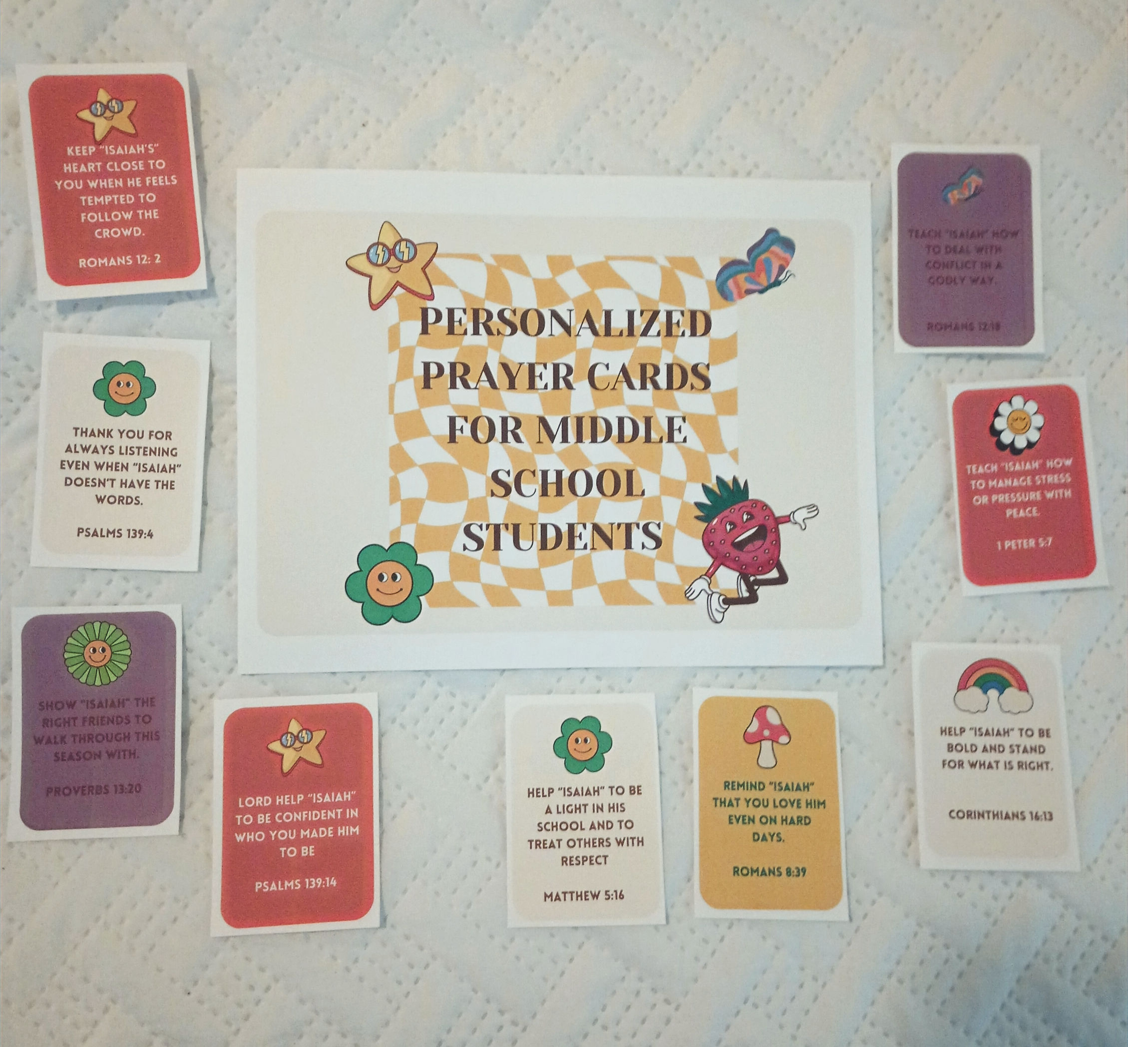 Prayer Cards for Middle School Students