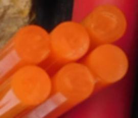 AMBROLITE 3 Rods  Orange Translucent   (French Catalin/ bakelite)