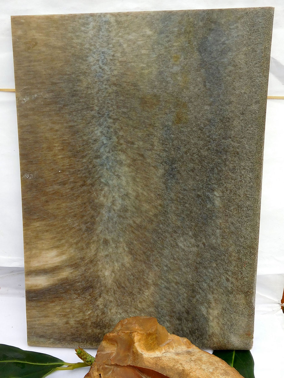 Miniature : ** BEAUTIFUL Block Old GALALITH ** Brown Brushed Horn