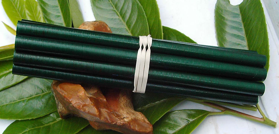 Miniature : 4 Rods  GREEN Meleze Diam 12 & 14  *** DISCOUNT ***