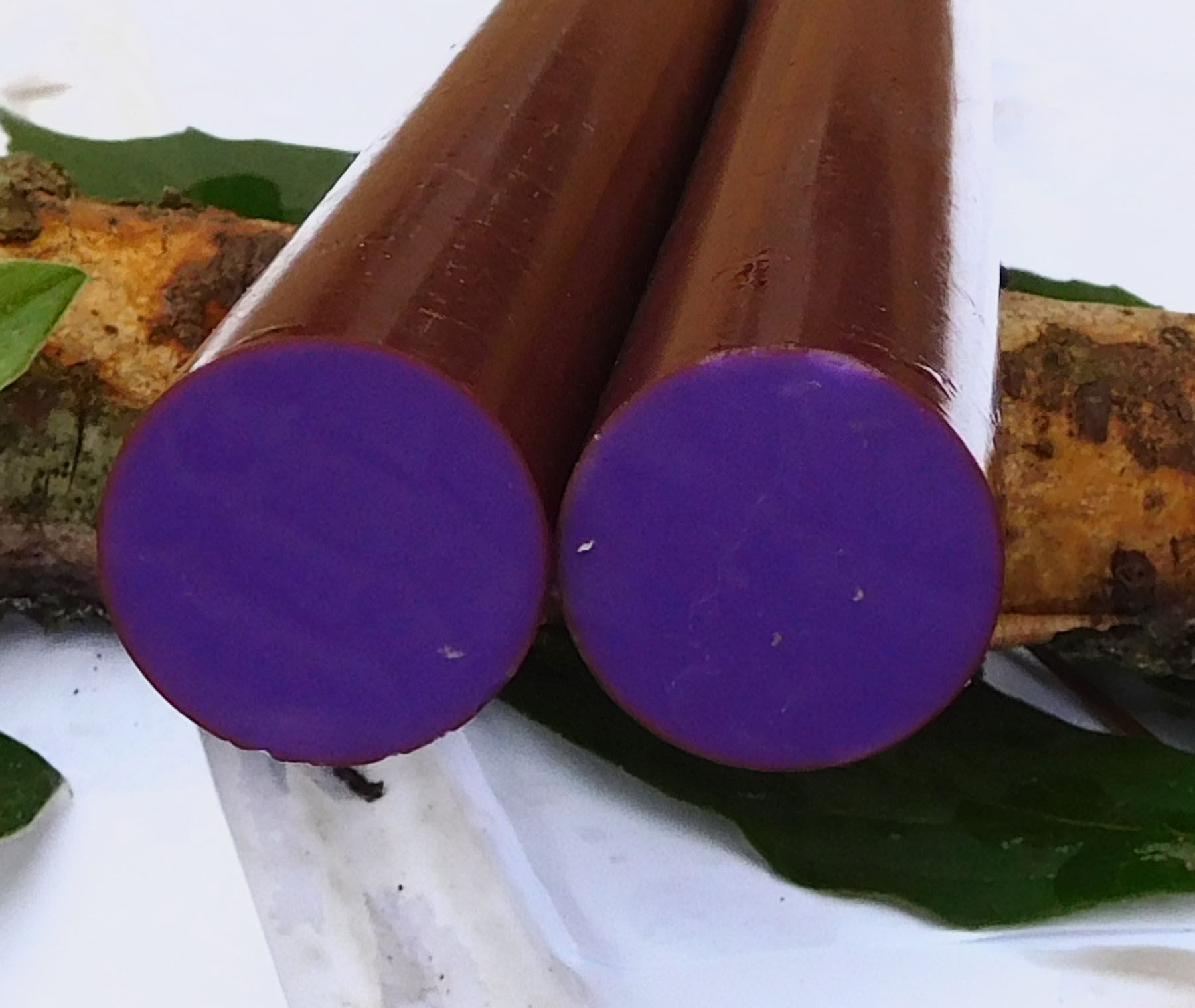 AMBROLITE 2 Rods  Purple   (French Catalin/ bakelite) D22
