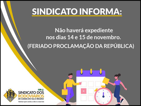 O SINDICATO DOS RODOVIÁRIOS INFORMA: