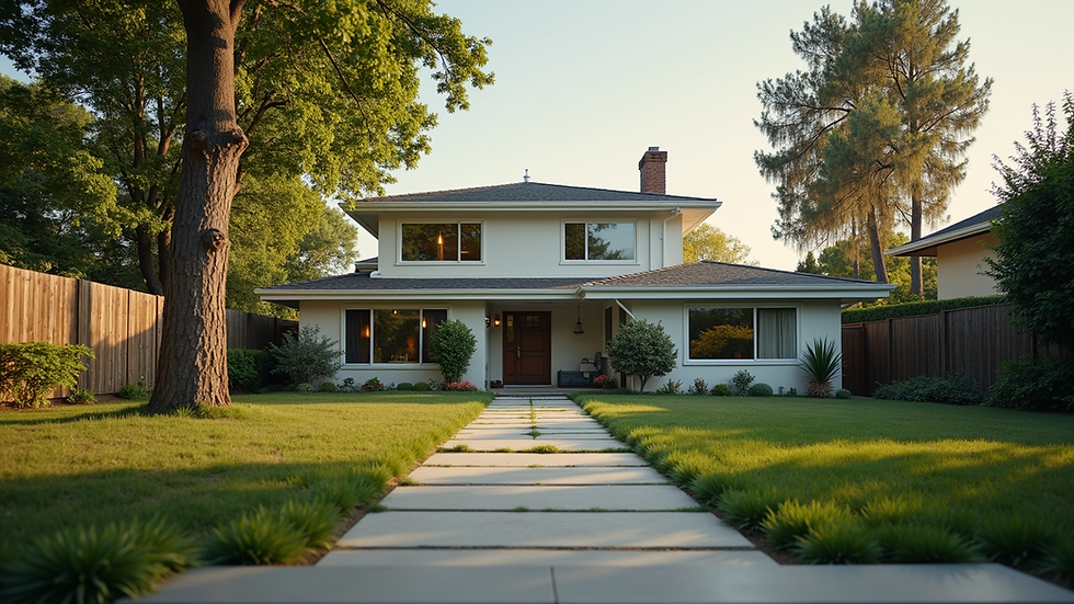 Eye-level view of a residential real estate property