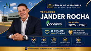 Atuante e de boa relação pública o Vereador Jander Rocha destaca ações e reforça compromisso com a população de Vilhena