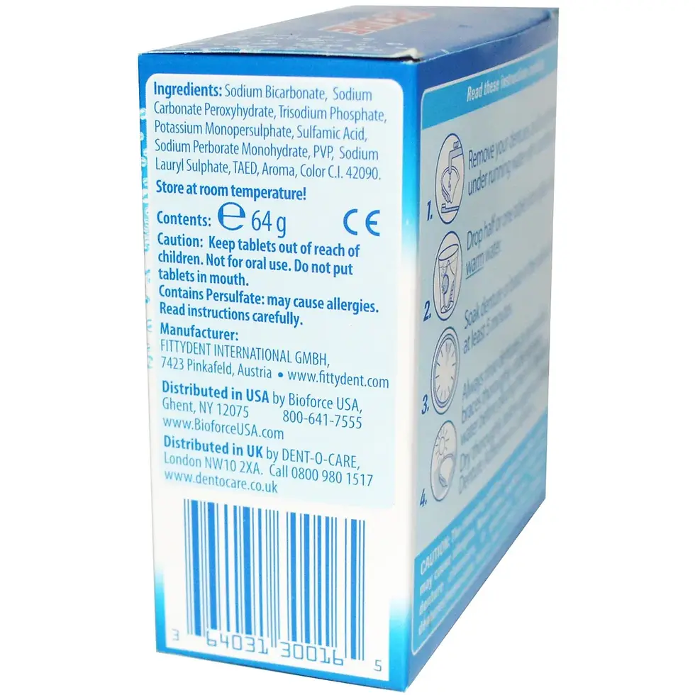 Thumbnail: SECURE Denture Adhesive Denture Cleanser - 32 Tablets