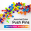 Thumbnail: Push Pins Assorted Transparent Color (100/Pack)  24 UNITS