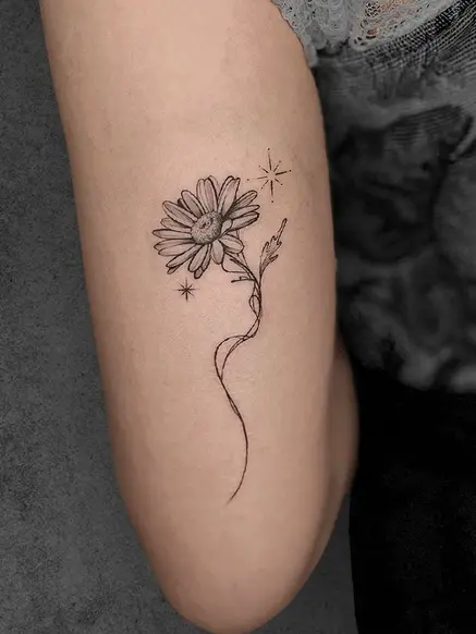 minimal flower tattoo