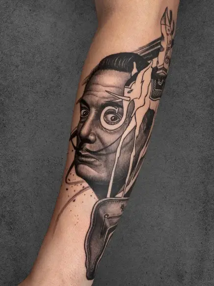salvador dali portrait tattoo