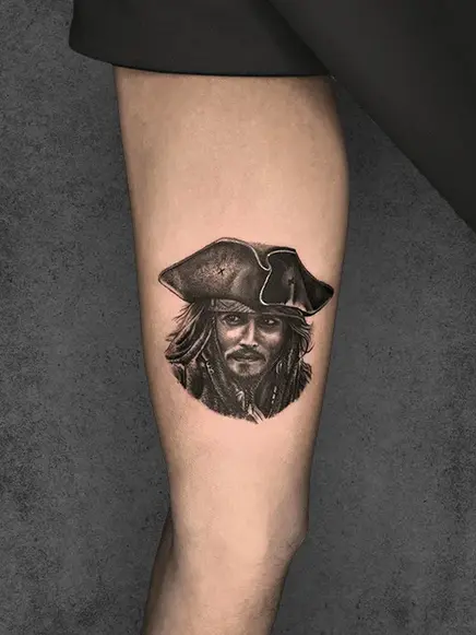 jack sparrow portrait tattoo