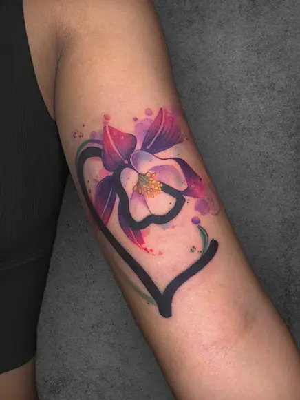 purple flower tattoo

