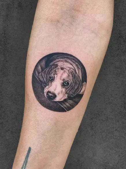 dog portrait tattoo