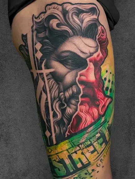 neorealism roman god tattoo
