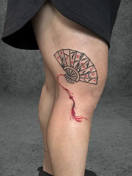 small japanese fan tattoo