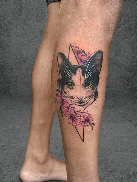 cat portrait tattoo