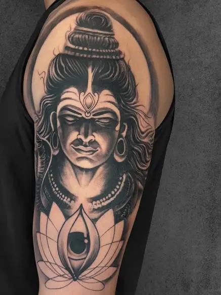 shiva portrait and third eye tattoo