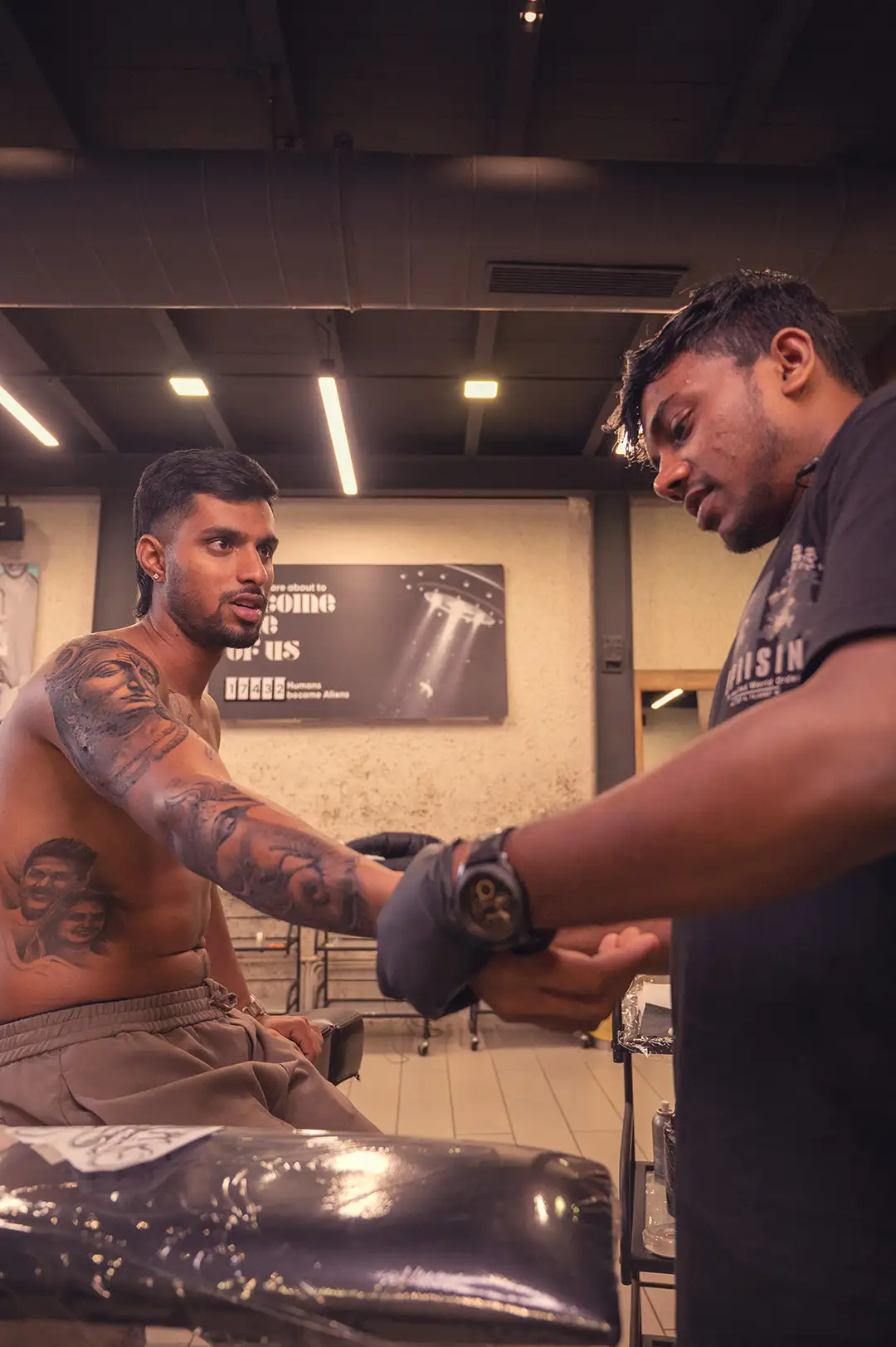 Tilak Verma with Devendra Palav at Aliens Tattoo