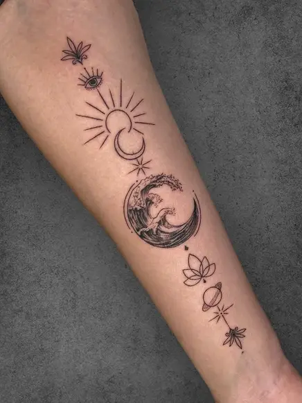 small outer space tattoo