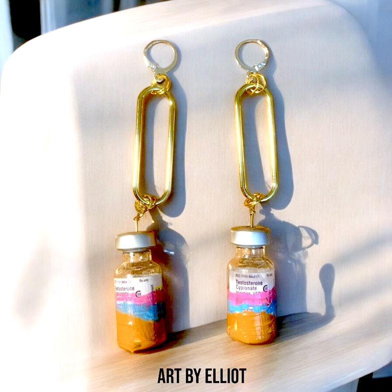 Painted Testosterone Earrings