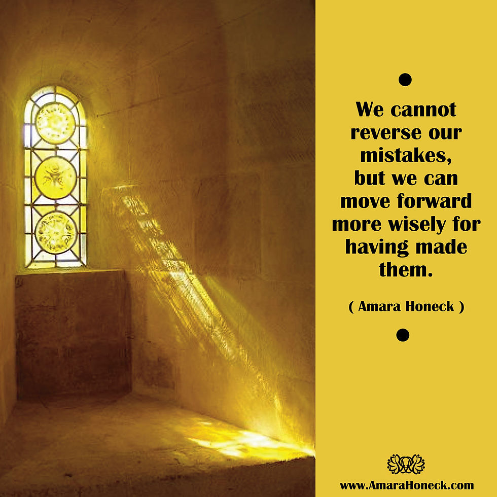 We cannot reverse our mistakes, but we can move forward more wisely for having made them. | Amara Honeck | Spiritual Guide | Spiritual Direction | Shamanic Healing | Intuitive Services | Crystal Healing | Sound Healing | Shaman Training Classes | Shamanism Creativity Consciousness Workshops | East Tennessee