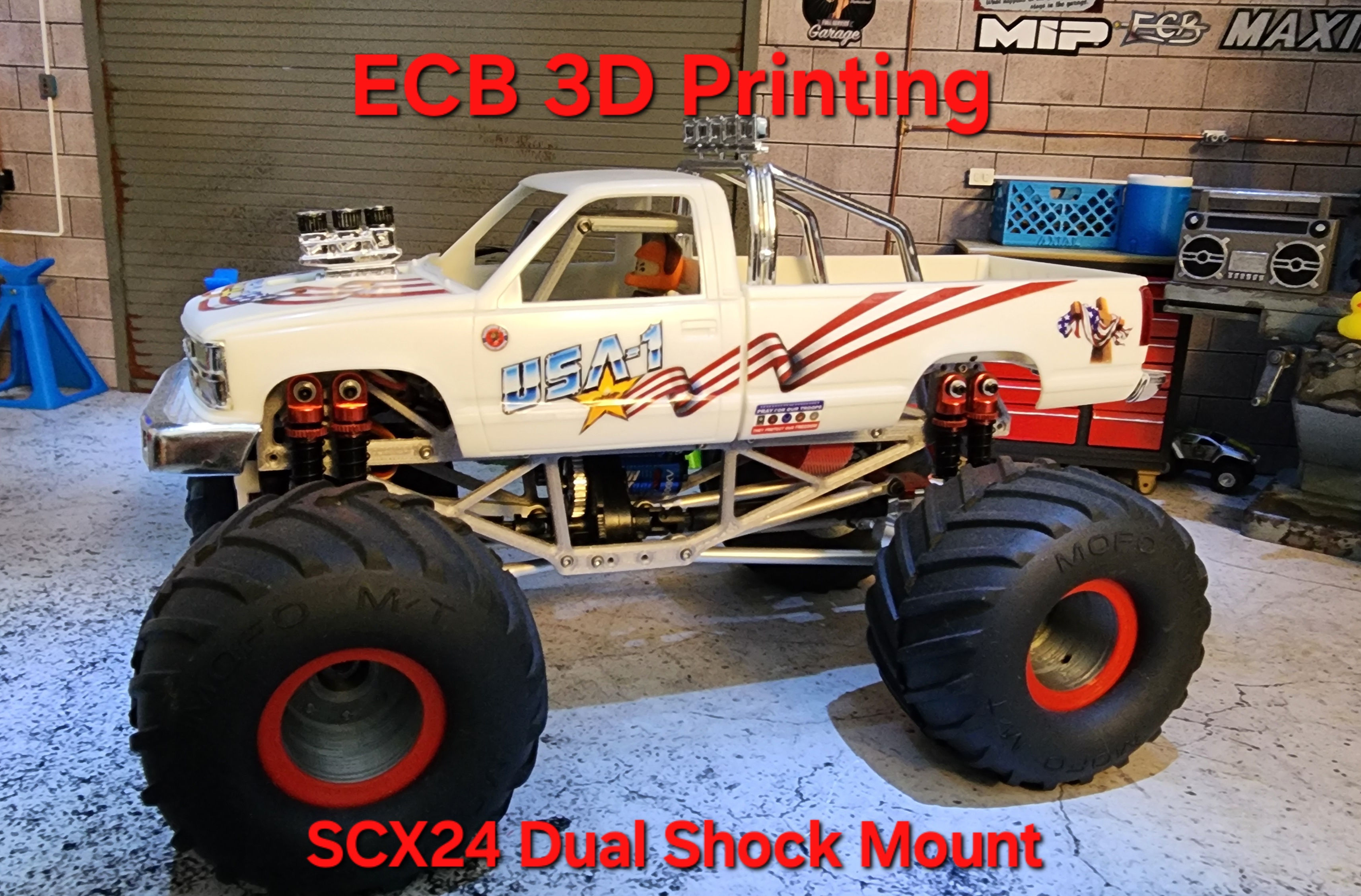 ECB 3D Printing Dual Shock Mount For SCX24 Axles