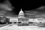 Black and white photo of the US capitol building