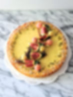 persian love cake decorated with fig