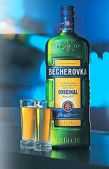 Becherovka liqueur from Karlovy Vary (West Bohemia), Czechia