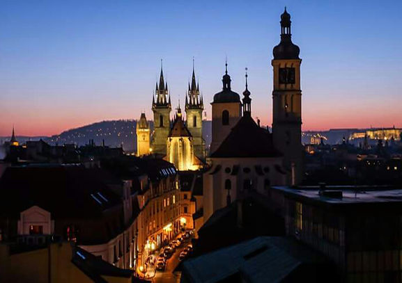 Old Town - the church of St.James, church of Our Lady in front of Týn, Old Town Hall tower