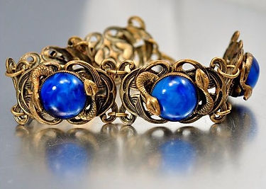Czech Glass Art Deco Snake Bracelet