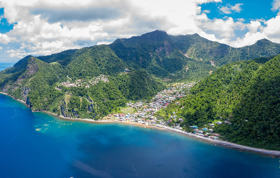 Soufriere, on the way from Savanne Paille Heights, Bed and Breakfast Dominica