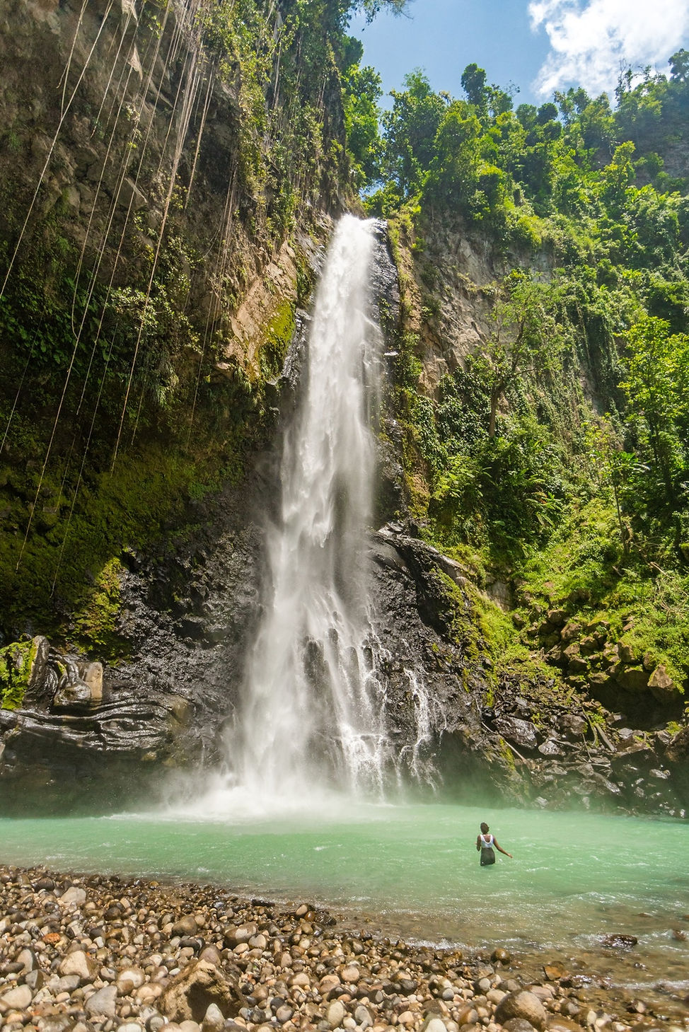 Waterfall, on the way from Savanne Paille Holiday Homes, House Rental Dominica