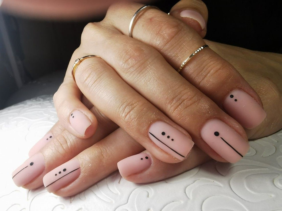 Black Lines and Dots on Nude