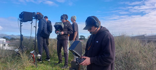 Behind the scenes drone crew filming Inspire  on location