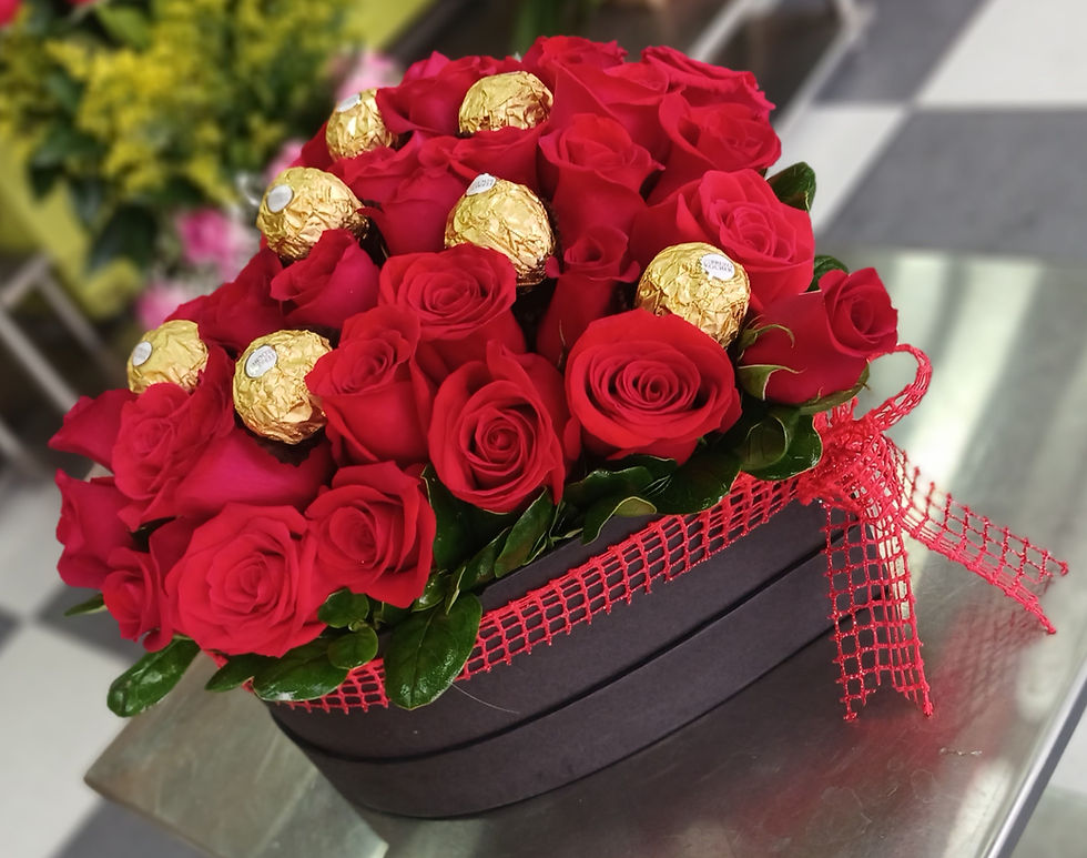 Miniatura: Caja Floral con Chocolates