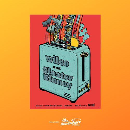 Wilco & Sleater Kinney 18x24 Screen Print