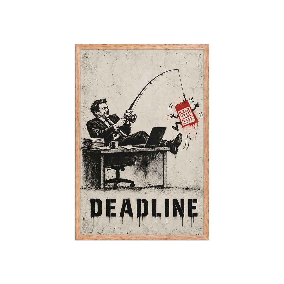 Thumbnail: Deadline — Framed Print · 12×18, 20×30, 24×36