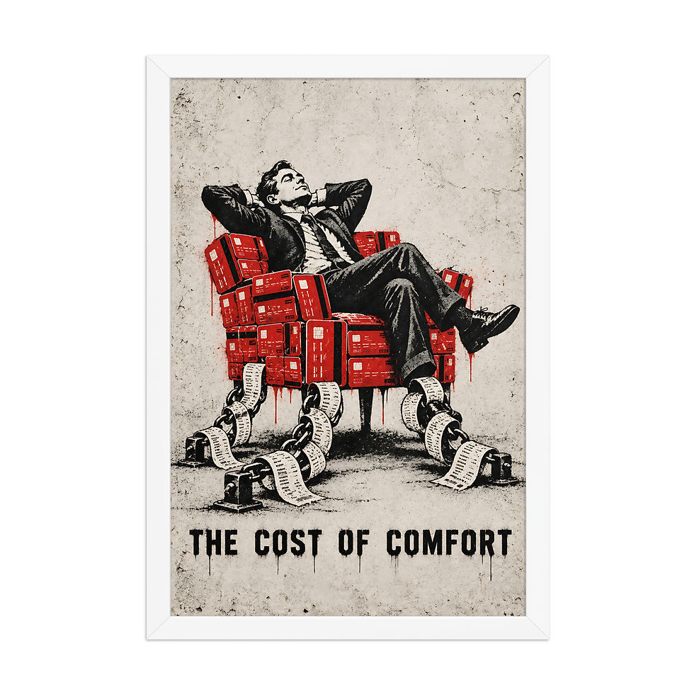 Thumbnail: The Cost Of Comfort — Framed Print · 12×18, 20×30, 24×36