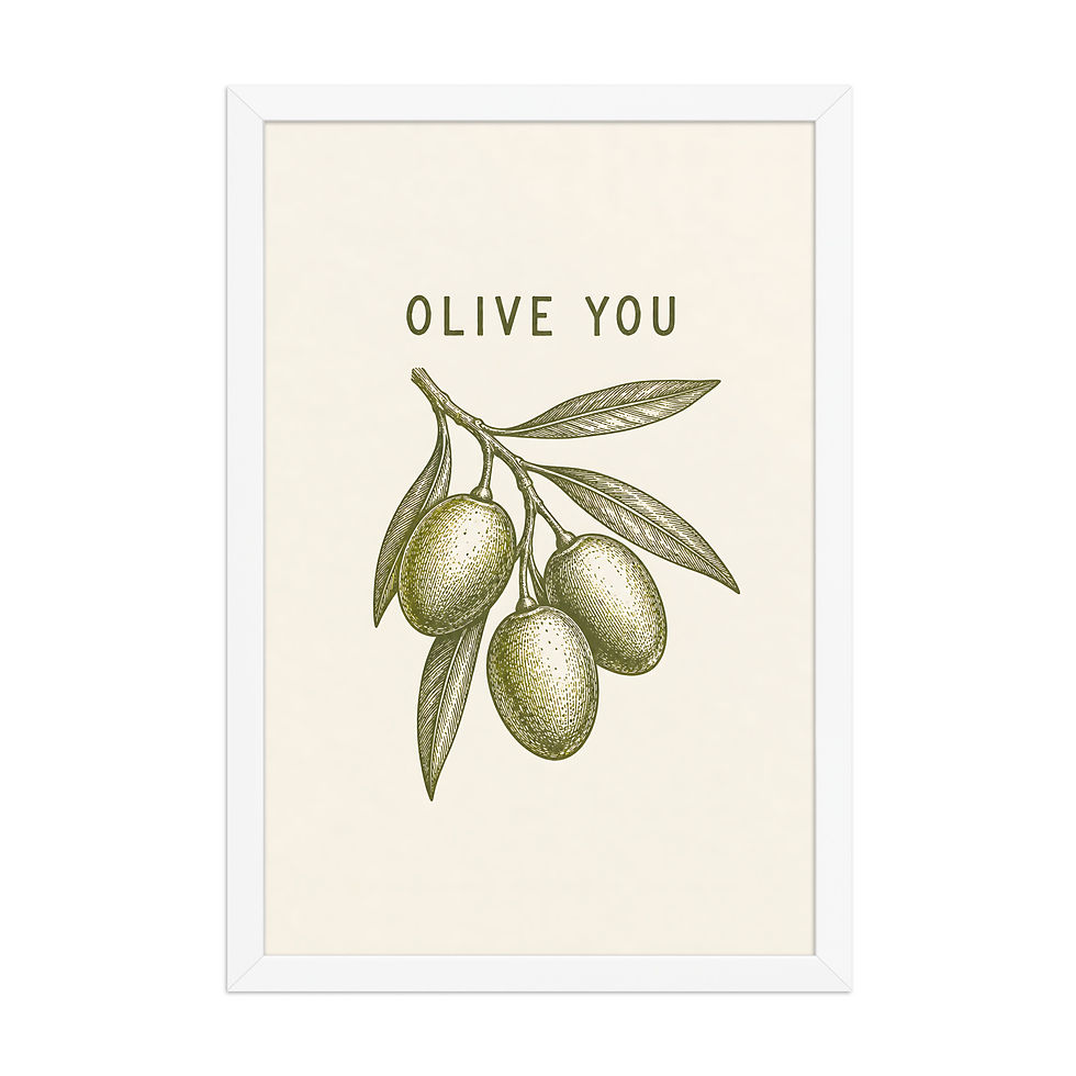 Thumbnail: Olive You — Framed Print · 12×18, 20×30, 24×36