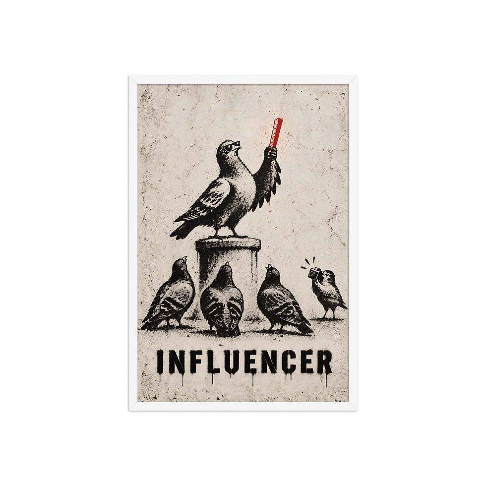 Thumbnail: Influencer — Framed Print · 12×18, 20×30, 24×36