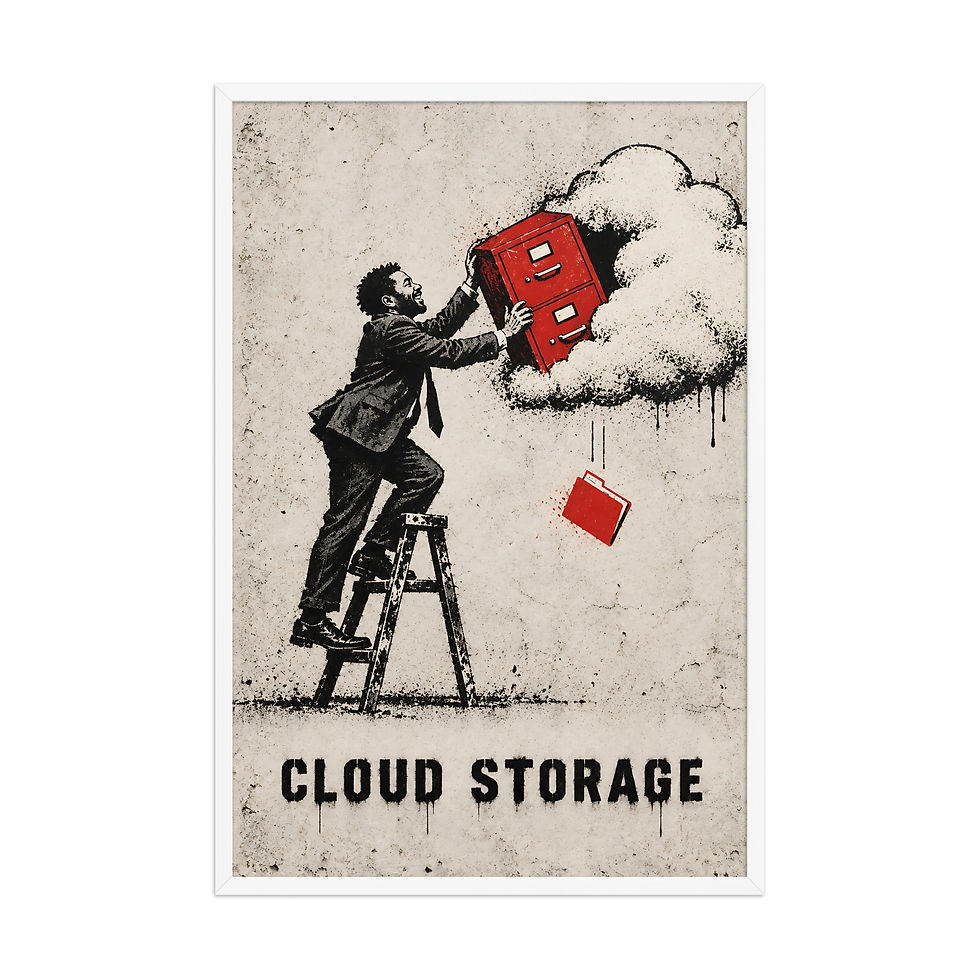 Thumbnail: Cloud Storage — Framed Print · 12×18, 20×30, 24×36