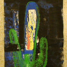 "Cactus" painting
Medium: Acrylic on paper
Dimension: 40 x 80 cm
Created by painter Gerhard Petzl.