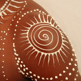 "Omar – The Warrior" — sculptural body art created with white chocolate.