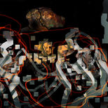 An antler was integrated into a digital graphic and dissolved in it.
Artwork by visual artist Gerhard Petzl.