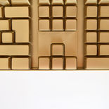 Golden keyboard sculpture