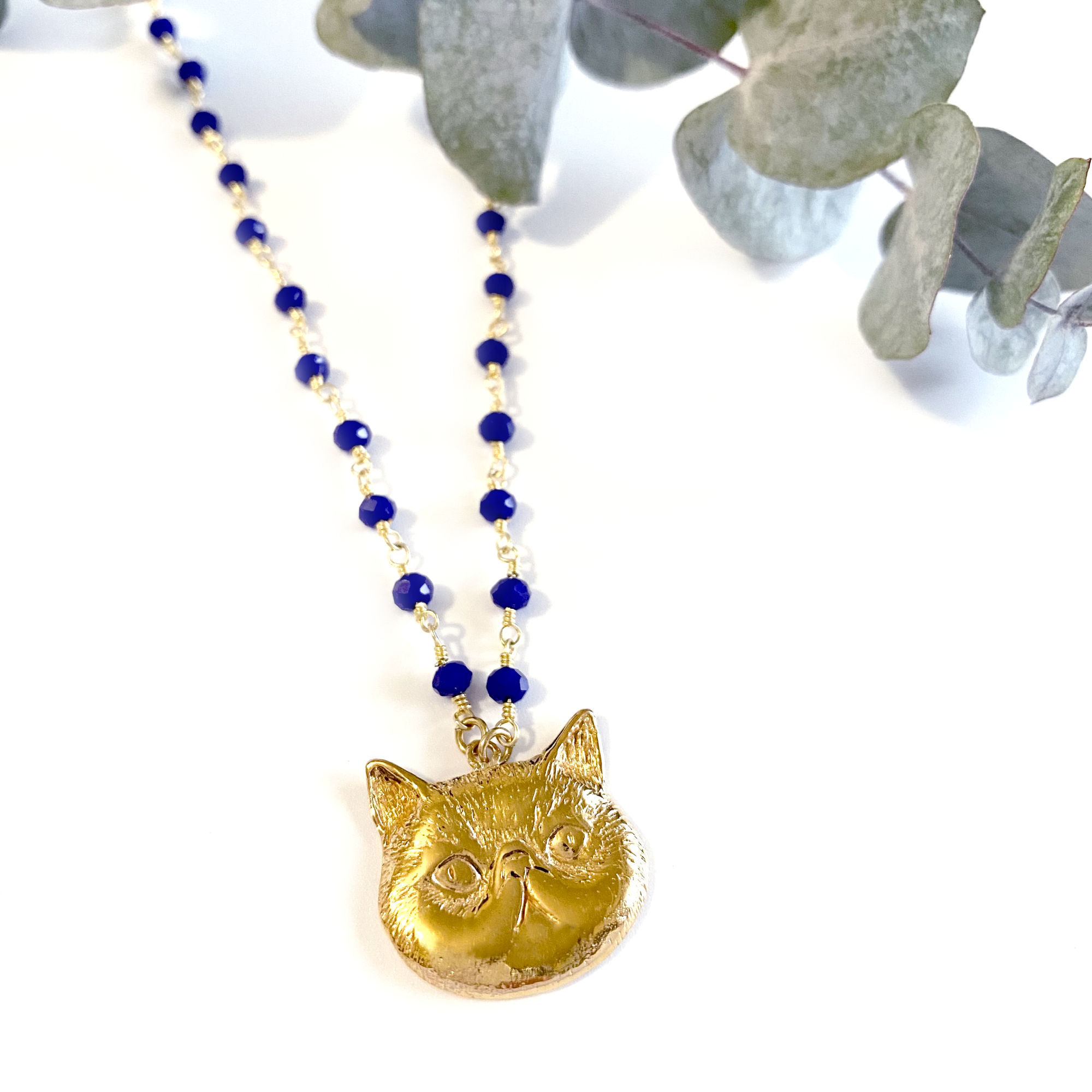 EXOTIC CAT pendant - Sapphire -