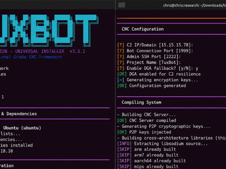 TuxBot v3 usa IA para criar botnet IoT com DDoS, C2 criptografado e 1.496 senhas