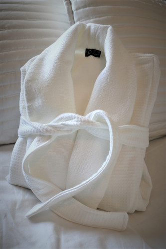Luxury Terry lined Waffle Weave Cotton Bathrobe | Wander LMH