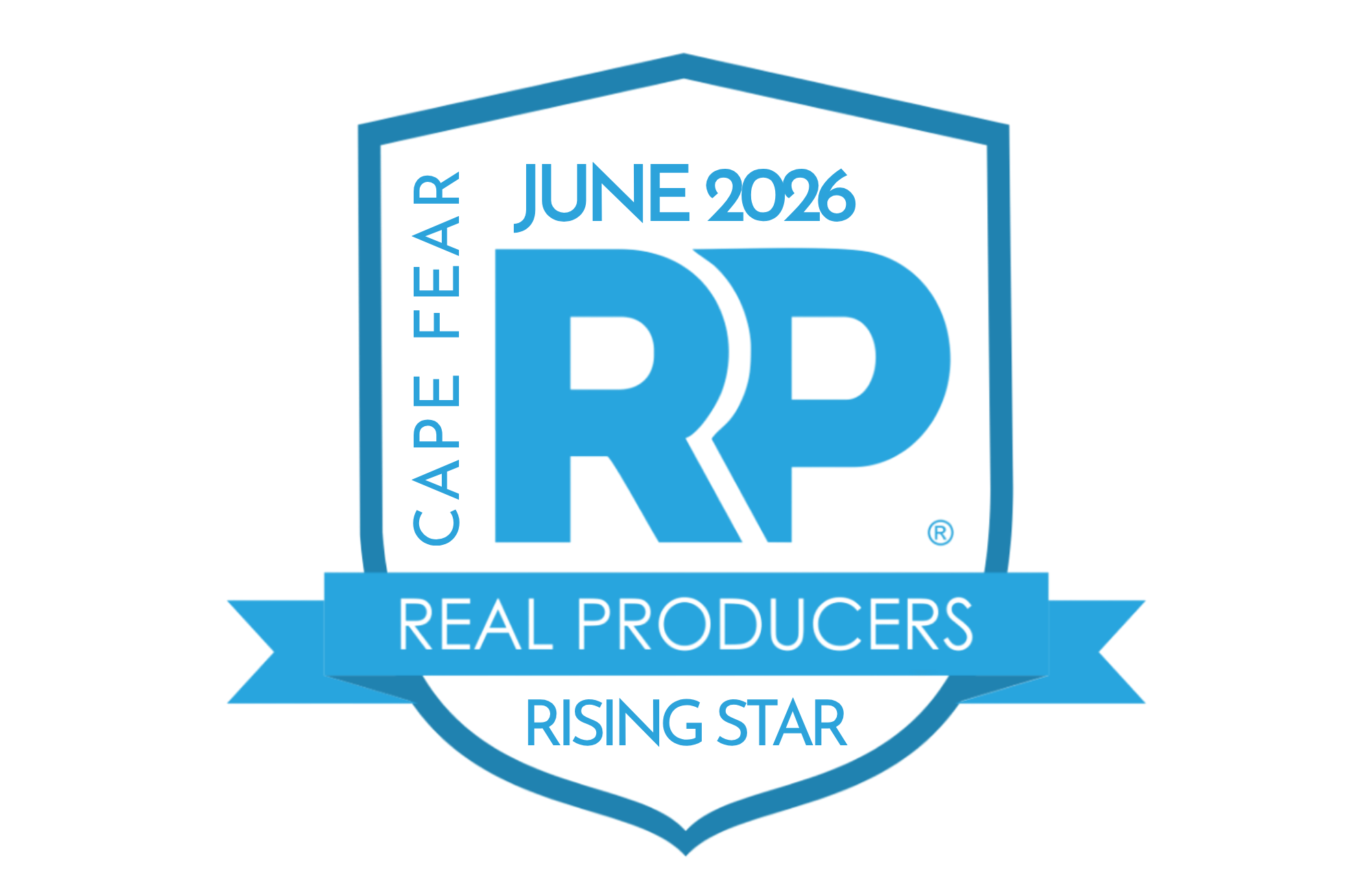 Cape Fear Real Producers Rising Star accreditation emblem for Landyn Lewis